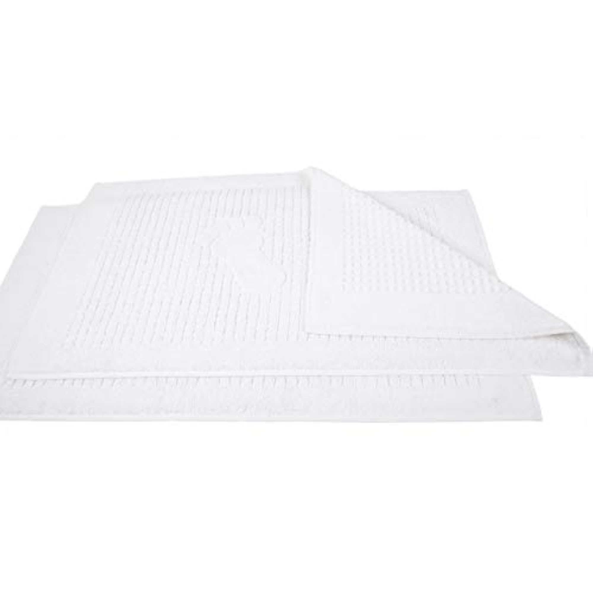 4 Pack Cotton Bath Mat Set, Reversible Washable