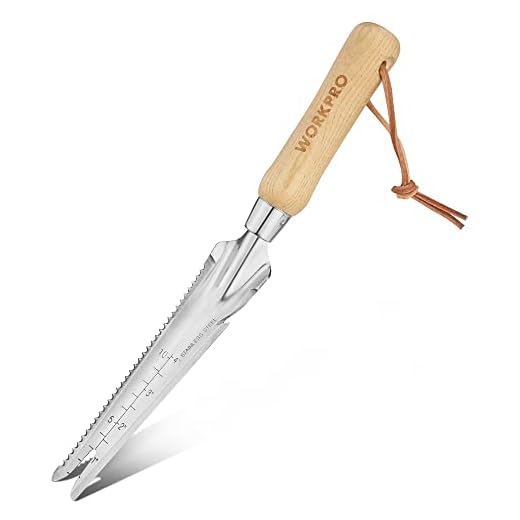 WORKPRO Hand Weeder Puller, 5-in-1 Stainless Steel Garden Trowel with Wooden Handle,Gardening Weeding Tool for Easy Weeder Removal, Planting, Weeding, Flower & Vegetable Care in Garden Lawn Yard