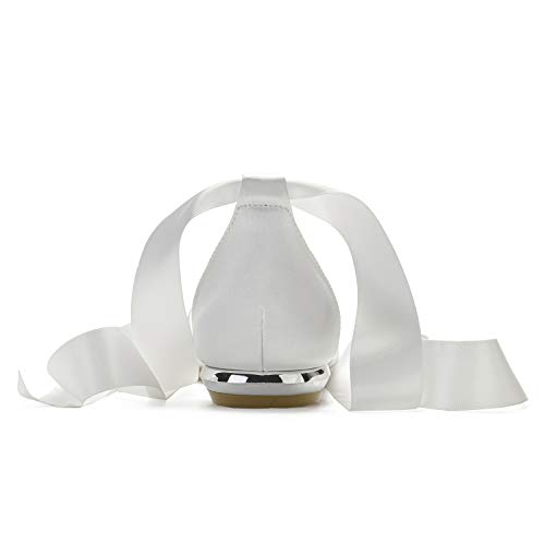 ADMLZQQ Flats Shoes Women Satin Wedding Pointed Toe Dress Flat Shoes Comfortable Flats for Women Dressy4