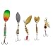 9pcs Metal Fishing Lure Spinnerbait Spoon Lures Set with Treble Hooks, Sequin, and Flashing Action for Bass Trout Salmon | Hard Crankbait Bait Kit in Box