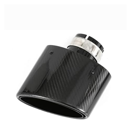 Embout pot d'échappement en carbone brillant ovale style luxe pour auto 77mm