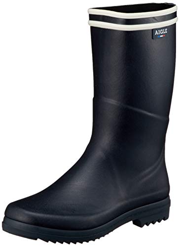 Aigle womens chanteboot stripes rubber marine boots 7 us