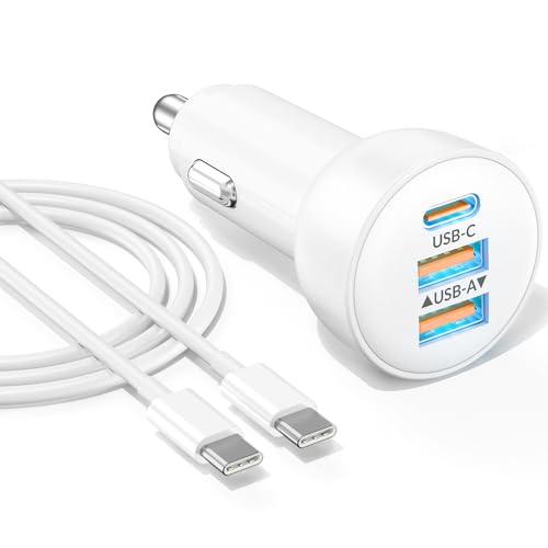 3-Port Car Charger for iPhone 16/16e/15 Pro Max Plus