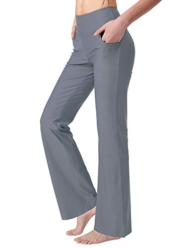 Image of Zeronic Women's Bootleg Yoga Pants with Pockets Long Bootcut Workout Running Pants Tummy Control Pockets Work Pants for Women