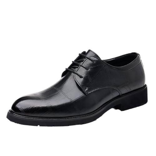 Men's Genuine Leather Oxford Dress Shoes Business Casual British Style Wedding Formal Comfortable Slip