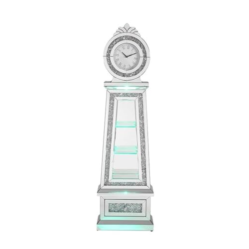 Acme Noralie Grandfather Clock in Mirrored & Faux Diamonds - Thumbnail 3