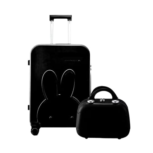 MUdson Trunk High Appearance Travel Luggage Level Pull Bar Box Candy Color Suitcase Travel Box Boarding Box Internet Trend Bag Durable (Color : Black(A Set), Size : 22