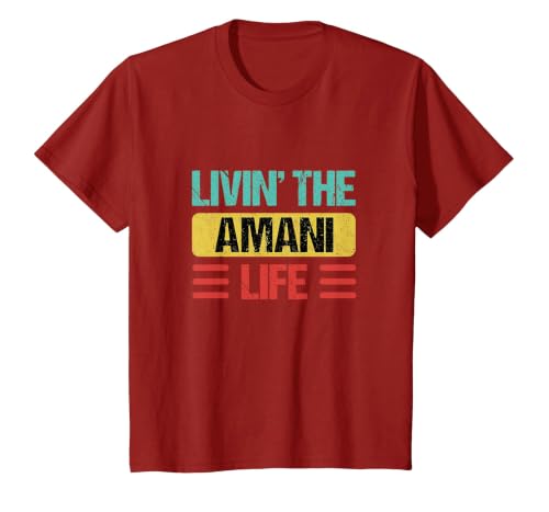Amani Name T-Shirt, Youth, Cranberry Red, X-Small