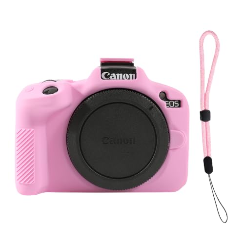 Funda para Canon EOS R50 de silicona suave rosa
