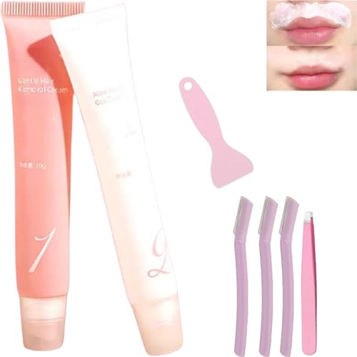 女性と男性のための脱毛キット、5分脱毛クリームキット、女性用顔脱毛、痛みのない脱毛クリーム、持続する滑らかな肌、シルクリップ脱毛クリーム、すべての肌タイプに適しています s