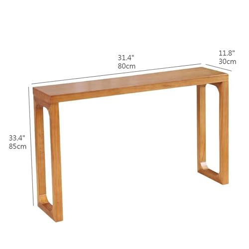 Mesa consola de madera maciza larga para solucionar la falta de espacio en el pasillo 3