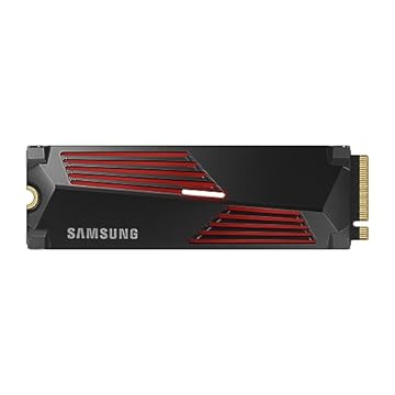 SAMSUNG 990 PRO com dissipador de calor SSD 4TB, PCIe Gen4 M.2 2280 disco rígido interno de estado sólido, velocidade de leitura de até 7.450 MB/s para computação de , estações de