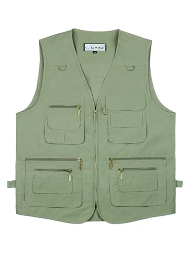 Image of Men's Poplin Outdoors Travel Sports Multi-Pockets Work Fishing Vest
