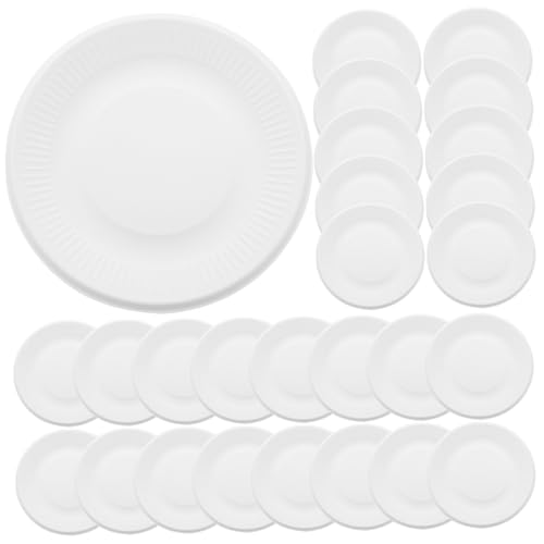 Anneome 200 Piezas Platos Desechables Blancos Resistentes para Postres Aperitivos Snacks Unidades para Fiestas Bodas Picnics