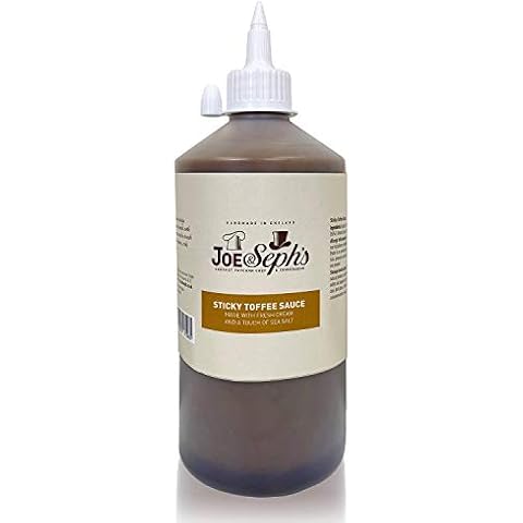 Joe & Sephs Sticky Toffee Caramel Dessert Sauce Spread - 1 x 1kg Bottle | Handmade in The UK |Gluten Free | Suitable for Vegetarians | Home Baking | Ice-Cream, 1000 g Cover