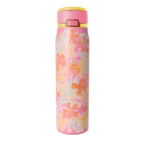 Image of Simple Modern Water Bottle with Straw & Handle | 30oz | Hawaiian | Mesa Loop Insulated Water Bottle for School, Sports, Travel | Leak Proof, Stainless Steel | Hawaiian Paradise