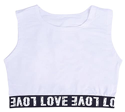 Betusline Girls Sleeveless Cropped Tank Tops, 4-11 Years