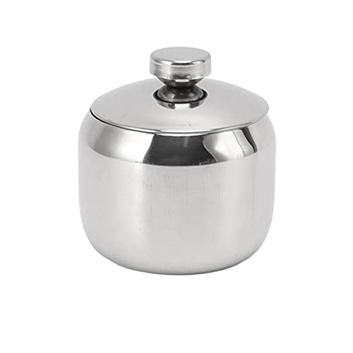 Jwthee Stainless Steel Sugar Bowl with Lid, Sugar Container with Lid, Spice Jars for Salt, Coffee, Coffee Seasoning Jar Condiment Pot Spice Container Canister