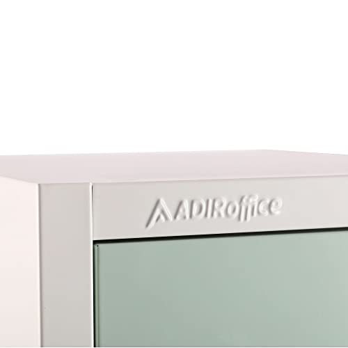 Adiroffice Large School Locker With 4 Doors 4 Hooks Storage Locker - Metal Storage Locker Cabinet Ideal For School, Garage, Office Lockers - (4 Door, Misty Green) #TOP7