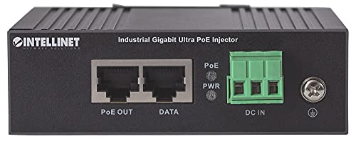 Inyector Industrial Gigabit Ultra PoE Intellinet Network Solutions, 1 puerto de 60 W, IEEE 802.3bt/at/af Power Over Ethernet (Ultra POE/PoE+/PoE), carcasa metálica miniatura 4