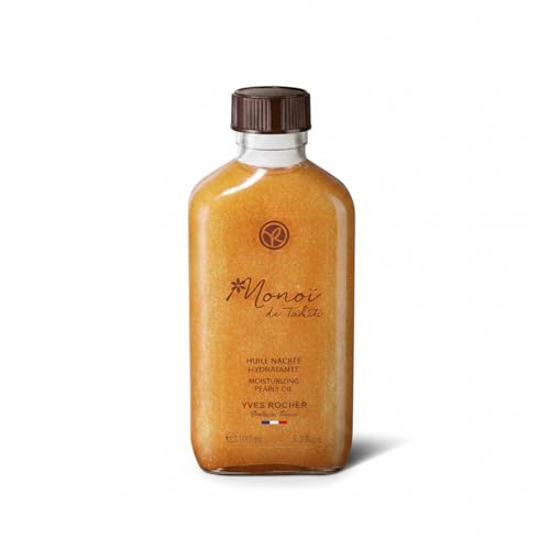 Yves Rocher Mono de Tahiti Shimmering Body Oil Lightweight Illuminating Glow Oil with Tiare Flower Non-Greasy Pearl Finish for Luminous Radiant Skin & Tan Preservation 3.3 fl oz