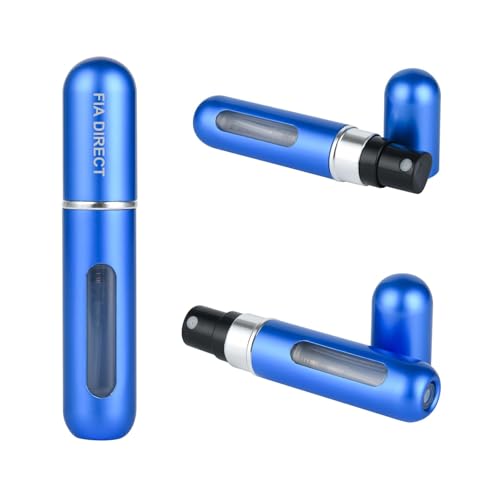Fia Direct 6ML Perfume Atomiser Aftershave Travel Refillable Bottle Portable Handbag Spray-Nicotine Free (Blue)