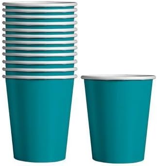 Pack of 14 x Caribbean Teal Paper Party Cups (9oz)