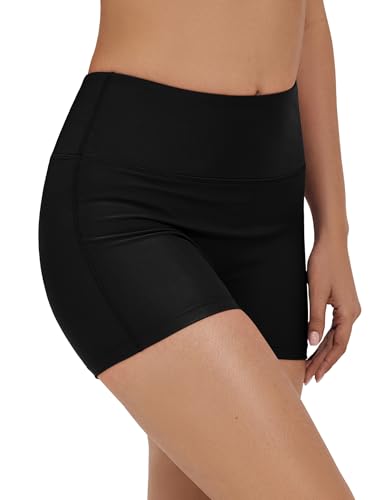 Tournesol Women's 3" Swim Shorts High Waisted Bathing Suit Bottoms Seamless Board Shorts UPF50+ Boyshorts with Pockets2