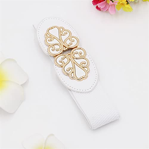 Ladies Fashion Vintage Buckle Elastic Wide Belt Casual Stretch Waist Belt for Dress2