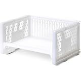 サンコープラスチック(SankoPlastic) 収納 eラック L浅型 幅36.3×奥行28.8×高さ18.3cm ホワイト 日本製 ケース スタッキング 整理整頓 スペース 有効利用 シンプル 433091