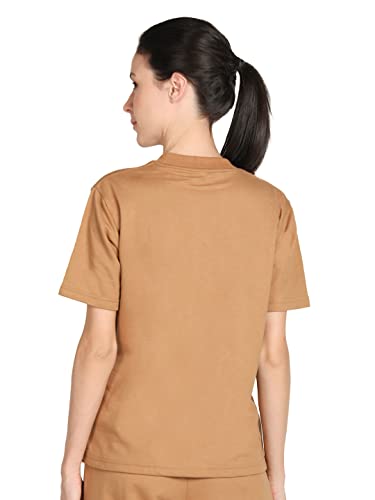 Image of CHKOKKO Women's Terry Cotton Loose Fit Half Sleeve Casual Style T-Shirt