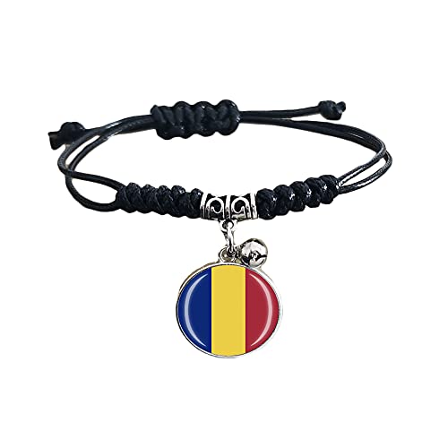 Bracelet tressé réglable en nylon avec motif drapeau du Tchad - Bracelet souvenir tendance fait à la main pour homme et femme - Cadeau idéal pour un jour spécial