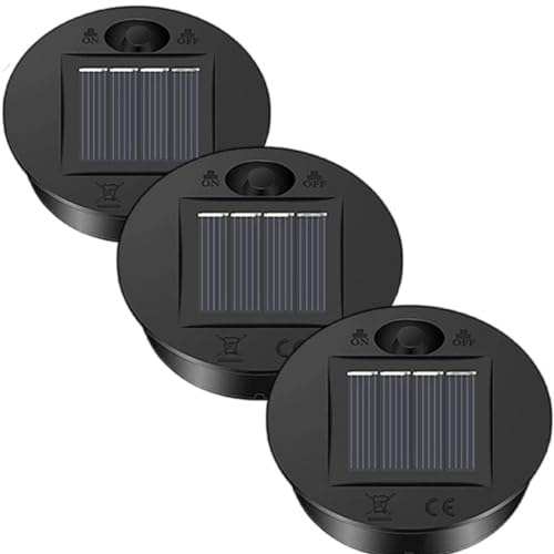 Luces solares de repuesto con panel LED impermeable para linternas de jardín (Pack de 3) 2