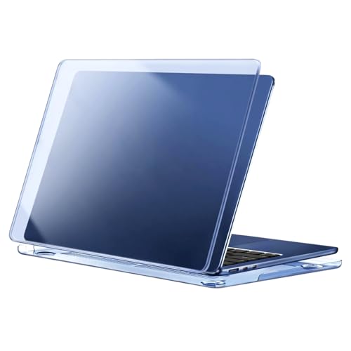 Image of Dyazo Hard Shell Case for MacBook Air 13.6 Inch 2022-2026 M2 A2681 M3 A3113 M4 A3240 M5 A3449 | Slim Protective Plastic Laptop Cover with Touch ID, Glossy Finish, Precise Fit & Heat Venting (Blue)