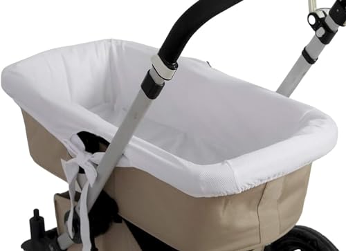 Danielstore Funda Capazo Interior | Transpirable | Compatible con Bugaboo | Algodón Piqué Nido de Abeja | Ideal Verano, Blanco, Niños Talla Única, 1 Unidad