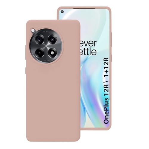 Image of LIRAMARK Liquid Silicone Soft Back Cover Case for OnePlus 12R 5G (Pink)