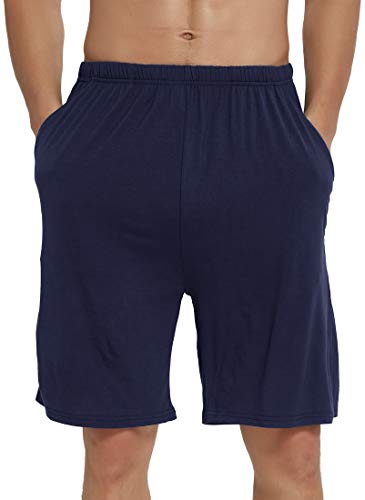 JINSHI Men’s Pajama Shorts Soft Comfortable Lightweight Elastic Drawstring Men Lounge Sleep Shorts with Pockets2