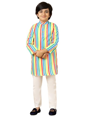 Image of A.T.U.N. (ALL THINGS UBER NICE) Candy Pop Stripes Kurta & Pyjama Set