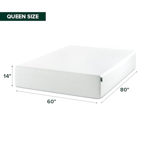 Image of Zinus 14 Inch Queen Green Tea Memory Foam Mattress, Medium Firm Feel | Pressure-Relieving Comfort & Full-Body Support, Naturally Fresh, CertiPUR-US & OEKO-TEX Certified Safe Materials