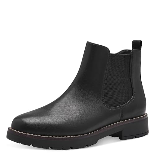 Jana Damen Stiefeletten ohne Absatz mit Reißverschluss Vegan, Schwarz (Schwarz), 39 EU