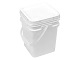 Square Bucket 4-Gallon Bucket with White Snap-on Lid with Gasket