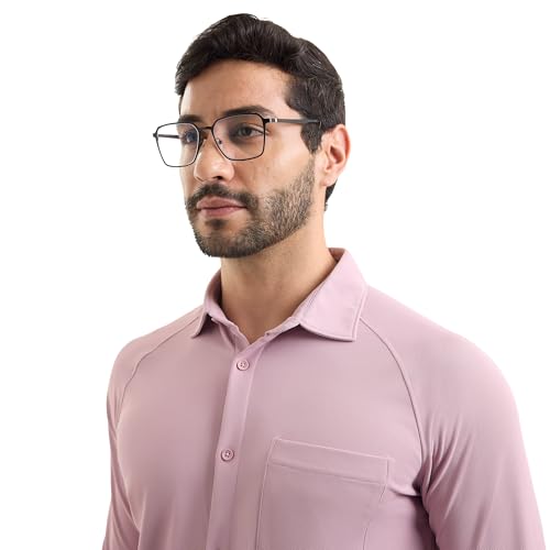 Image of Workday Shirt for Men Long Raglan Sleeve Regular Fit Superior Stretch Wrinkle Free Shape Retention Quick Dry Anti-Viral Finish UPF 50+