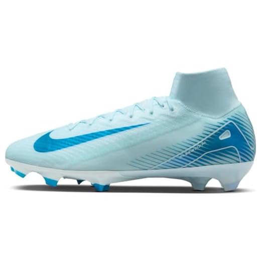 Nike Mercurial Superfly 10 Elite FG High-Top Soccer Cleats (FQ1454-400, Glacier Blue/Blue Orbit) Size 8