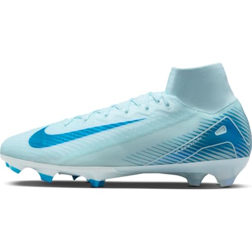 Nike Mercurial Superfly 10 Elite FG High-Top Soccer Cleats (FQ1454-400, Glacier Blue/Blue Orbit) Size 9