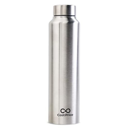 Image of Stainless Steel Water Bottle 1 litre | Food grade SS - 304 (BIS certified) | Water bottle for Office, Home, Kids and Outdoors | Light, Durable and Leak-proof | Single Wall (1)