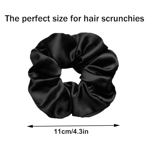 Image of Satin Hair Bonnet for Sleeping | Multi-Use Women and Girls | 3 Scrunchies | 1 Scalp Massager Brush | Anti-Hair-Breakage (Black)
