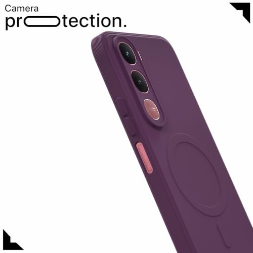 Image of Pikkme Back Cover for Vivo Y31 5G Soft Matte Silicone Mag-Safe Design (Mag-Safe Not Support) Camera Protection | Slim Fit Bumper Cover (Purple)