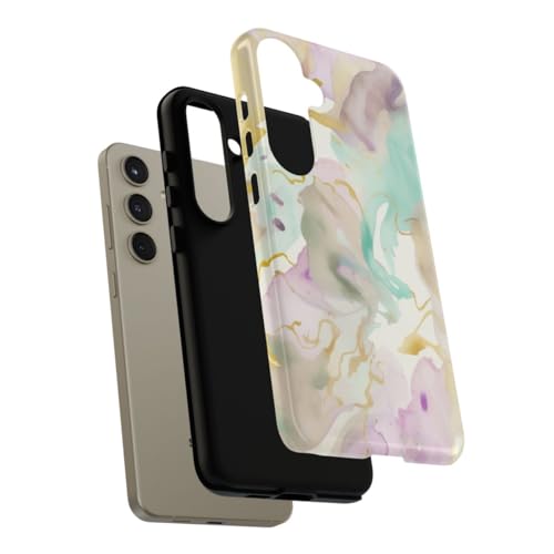 Coque Samsung S24 Plus rigide brillante motif abstrait aquarelle - 4