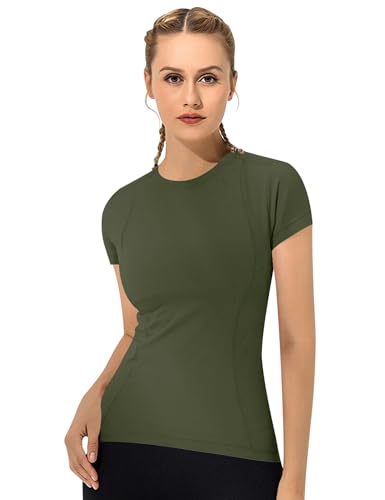 IECCP Women's Gym Shirts Workout Yoga Running Sports Tops Breathable Athletic Exercise Teeshirts Quick Dry Short Sleeve - Image 5