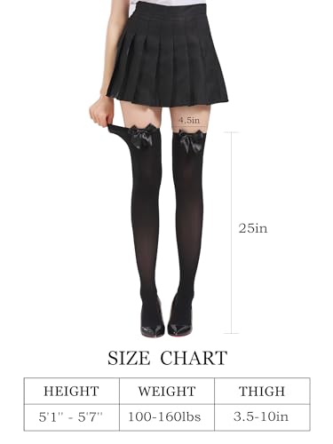 Image of SOUTHRO Thigh High Stockings & Fishnet Tights with Bow, Cute Kawaii Socks | Soft Nylon, Velvet & Satin Bow Styles; Thigh High, Knee High or Footed Tights; for Coquette, Halloween, Cosplay & Date